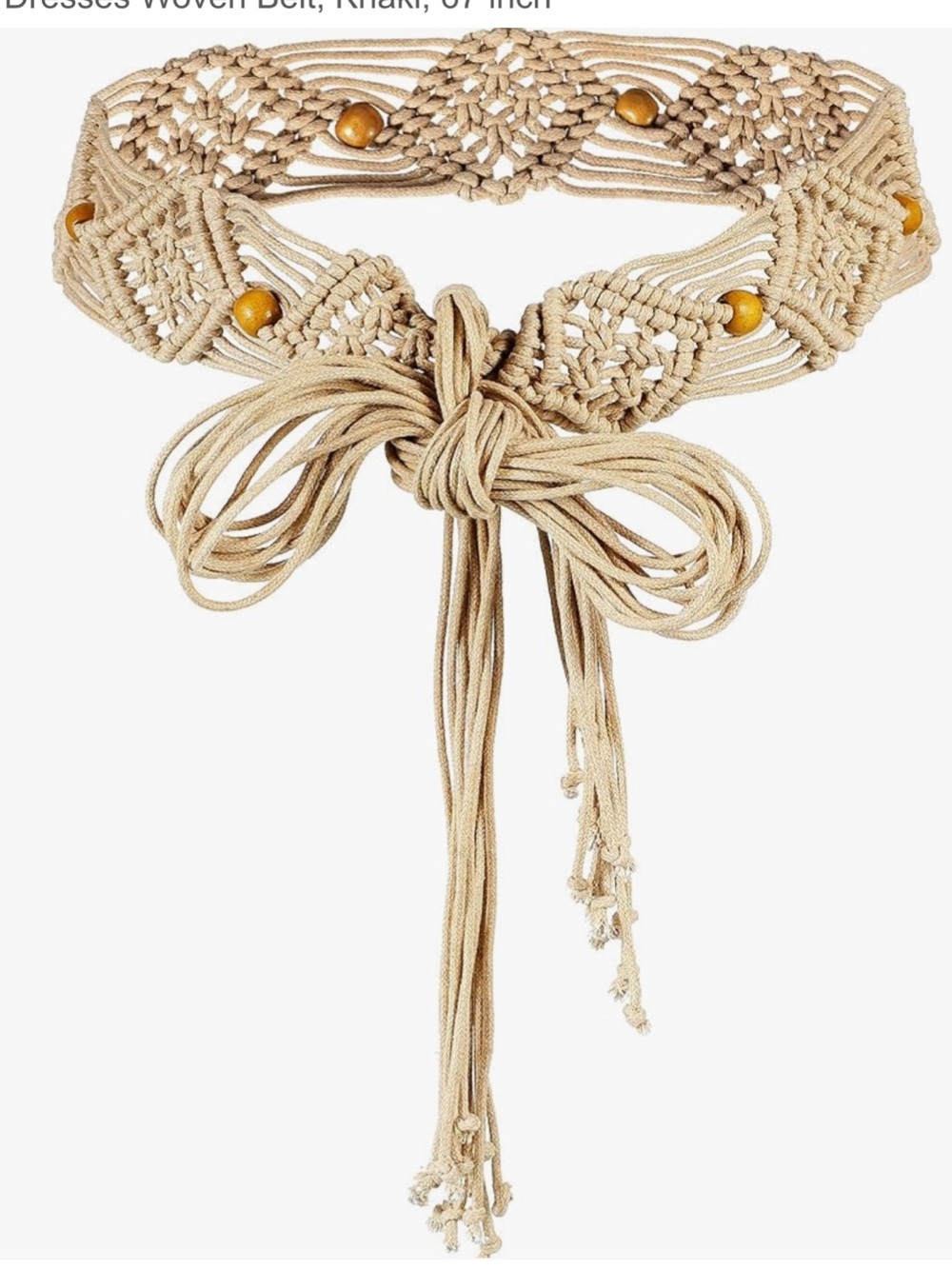Hercicy Bohemian Braided Waist Belt in Khaki